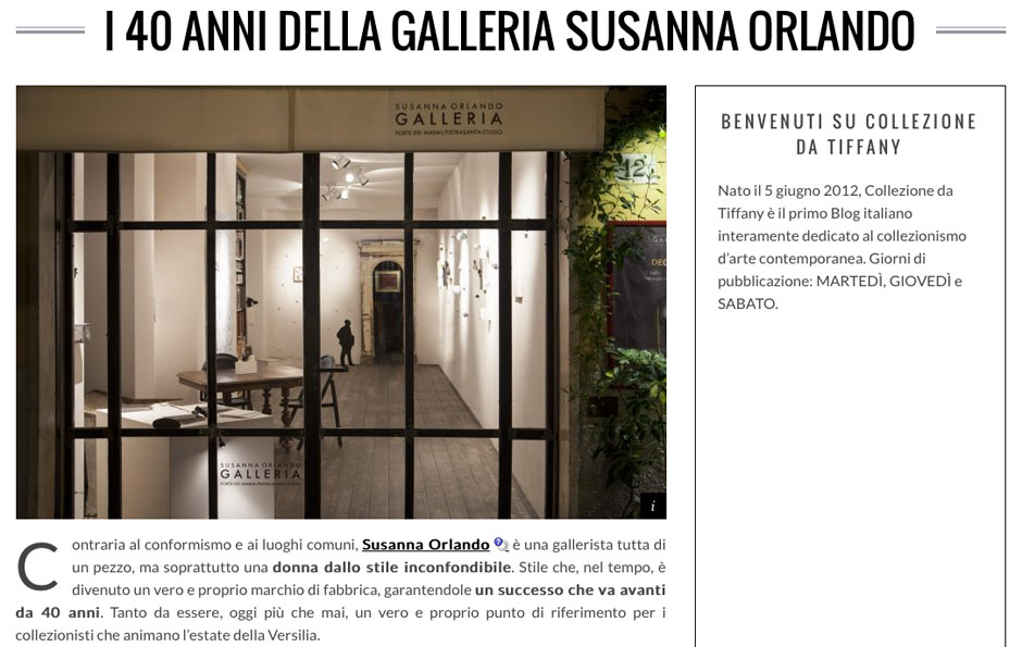 I 40 anni della Galleria Susanna Orlando