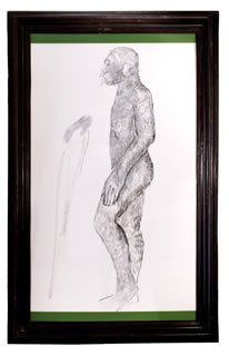 Girolamo Ciulla, 2017, Cum trave, carboncino e tempera su carta Arches, 100x150 cm